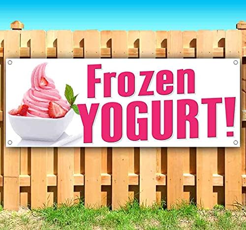 Frozen Yogurt 13 oz Banner | Non-Fabric | Heavy-Duty Vinyl Single-Sided with