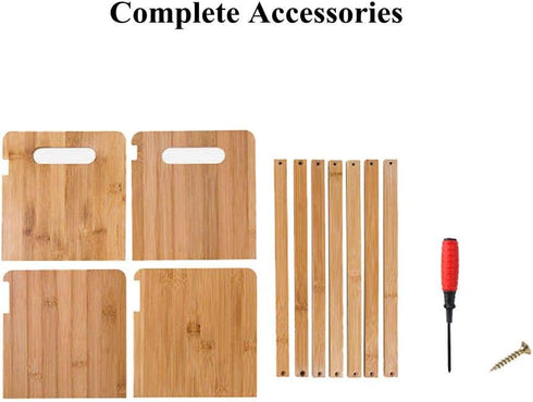 Rack,Countertop Bamboo Desktop Bookshelf Adjustable Storage Organizer Display Shelf Platforms, Book Stands Shelves