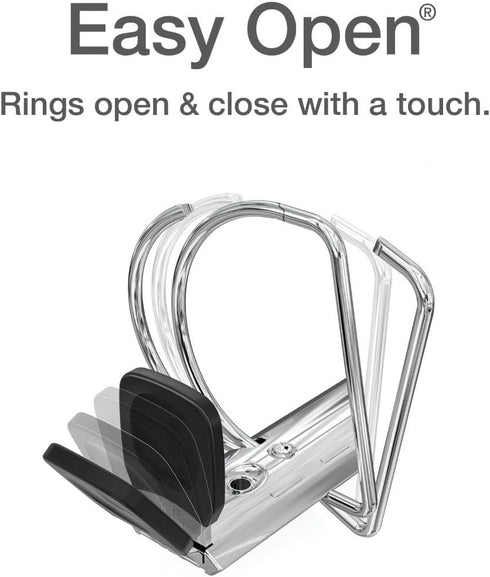 Cardinal 3 Ring Binder, 1.5 Inch Premier Easy Open Binder, ONE-TOUCH Locking Slant-D Rings, Black (10311)