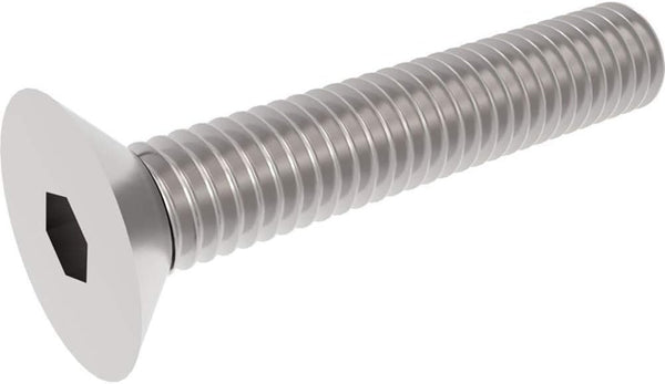 Fullerkreg 18-8 Stainless Steel Hex Drive Flat Head Screw M5 x 0.8 mm Thread, 35 mm Long, Packs of 25