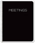 BookFactory Meeting Notebook/Meeting Book for Work - Black, 120 Pages (Ruled Format), 8.5in x 11in, Wire-O Bound