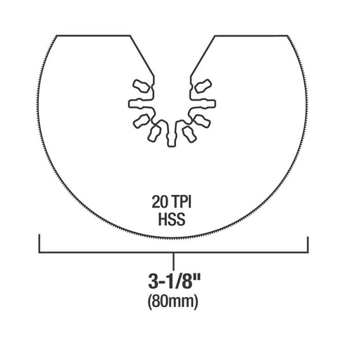 Genesis GAMT522 Universal Quick-Fit 3 1/8" HSS Segmented Oscillating Multi-Tool Blade