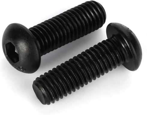 M8-1.25 x 20mm Button Head Hex Socket Cap Screws, 10.9 Grade Alloy Steel, Black Oxide Finish, 25 PCS