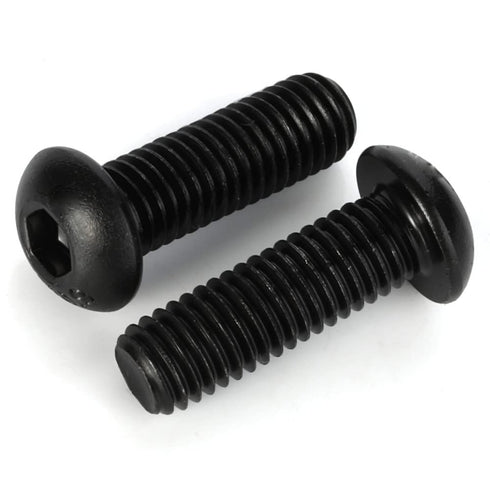 1/4-20 x 3/4" Button Head Socket Cap Screws, Allen Socket Drive, Black Oxide, Alloy Steel, 25 PCS