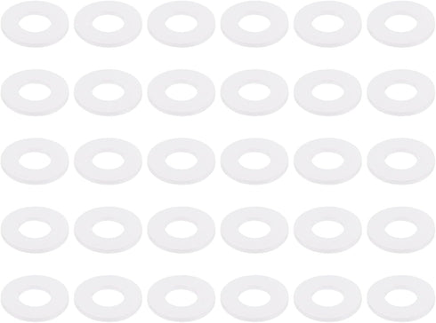 PATIKIL Nylon Flat Washers, 6mm ID 13mm OD, 1mm Thick, M6 Hard Plastic Round Sealing Flange Gaskets, Qty 30