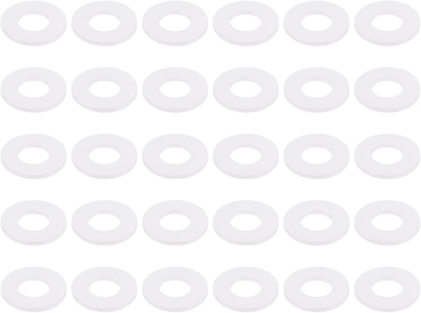 PATIKIL Nylon Flat Washers, 6mm ID 13mm OD, 1mm Thick, M6 Hard Plastic Round Sealing Flange Gaskets, Qty 30