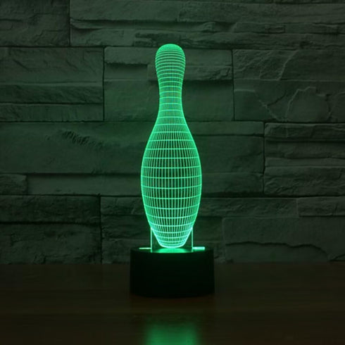 BVAZTVP 3D Light,7 Bowling LED Table Desk Lamp,Optical Illusion Night Colors Change with USB Charge Touch Control