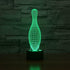 BVAZTVP 3D Light,7 Bowling LED Table Desk Lamp,Optical Illusion Night Colors Change with USB Charge Touch Control