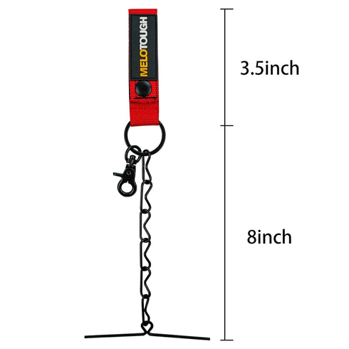 MELOTOUGH 2 PCS Tape Thong for Tool Belt Waist Electricians Tape Strap Holder Chain with Keyring and trigger snap hook