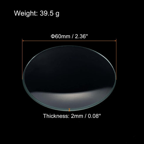 PATIKIL 60 mm Diameter Watch Glass, 3 Packs Beaker Cover Smooth Edges Chamfered Arc for Laboratory, Transparent