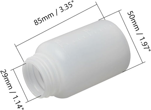 Bettomshin 5Pcs 100ml PE Plastic(Food Grade) Bottles, Wide Mouth Lab Reagent Bottle Liquid/Solid Sample Seal Sample Storage Container with Graduated Scale by Bettomshin
