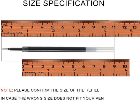 Gel Ink Pen Refills Retractable Click Black Ink 0.5mm Needle Fine Point Smooth Writing Long Lasting 12 Count by Idcrea