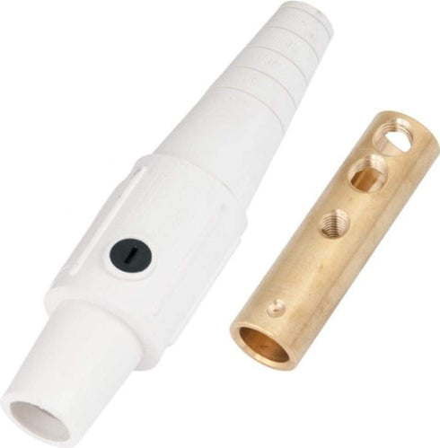 Marinco CLS40FB-B CLS Cam Type, Series 16 Inline, Single Pin Connector, 400 Amp, 600 Volt, 2/0-4/0 AWG, Female - White (B)