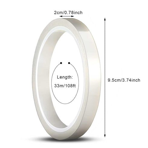 Zonon 2 Pieces 108 ft Clear Heat Tape - High Temp Resistant for Sublimation and Heat Transfer, Ideal for Electronics