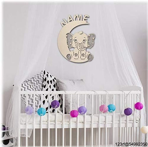 Namofactur Customizable Moonlit Elephant LED Night Light for Newborns