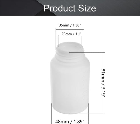 Othmro 100ml Plastic Bottles Lab Chemical Reagent Bottles Wide Mouth Liquid Solid Round Bottles Sample Storage Containers Sealing Storage Bottles for Food Stores Food Factory White Translucent by Othmro