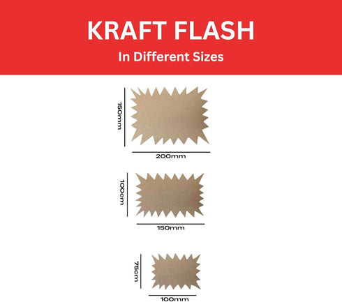 Janrax Pack 120 200 150mm of Brown Kraft Flashes x
