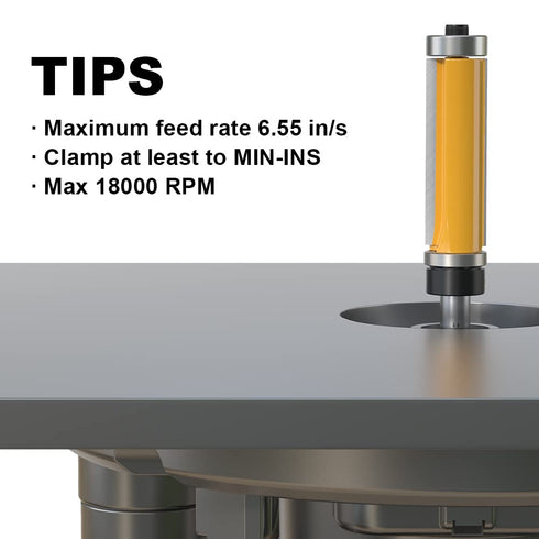 4 Set 1/4 Inch 1/2 Inch 3/4", 1", 1-1/4", 1-1/2" Inch PCS Top and Bottom Bearing Flush Trim Router Bits Shank, Cutting