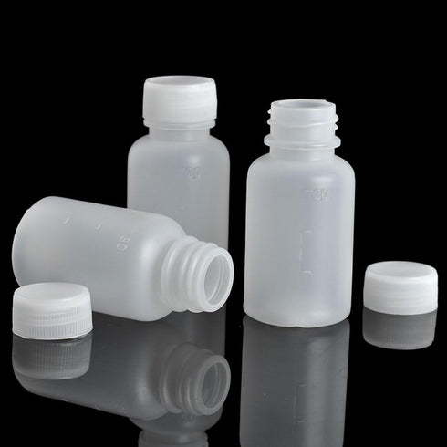 50Pcs 60ml 2oz PE Plastic Empty Small Mouth Graduated Lab Chemical Container Reagent Bottle Sample Sealing Liquid Medicine Bottles by Bezall