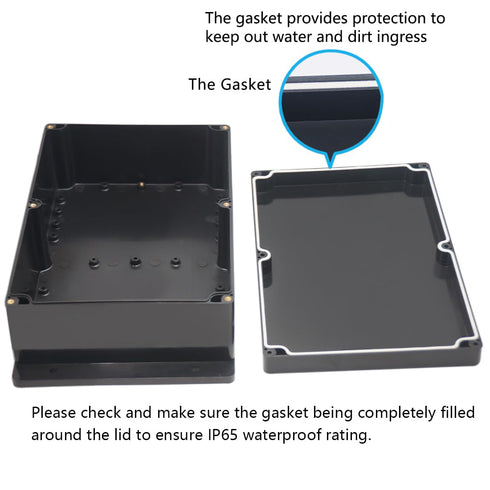 Zulkit Junction Box ABS Plastic Dustproof Waterproof IP65 Electrical Project Enclosure with Fixed Ear