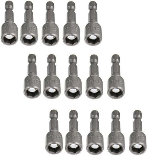 15pcs Hex Magnetic Power 8mm 5/16 Socket Adapter Drill Bit Nut Driver Set for Power Tools