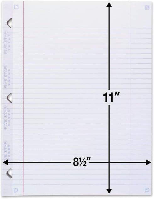 Five Star Loose Leaf Paper + Study App - College Ruled Filler Paper, 100 Sheets, 8.5 x 11 (17010)