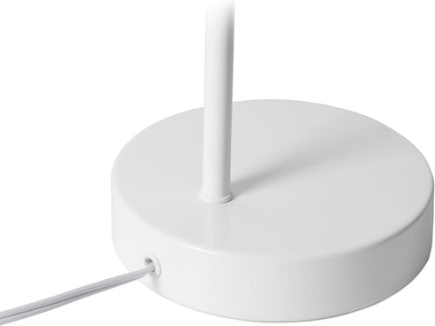 LD1079-WHT 16" Simple Designs Sleek Essentials Metal Looped Desk Task Lamp with Adjustable Shade, for Office, Desk