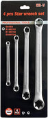 4-Pcs E-Torx Box Wrench Set, Star Wrench Set, Tork E-Ring Spanner Set E6 E8 E10 E12 E14 E18 E20 E24
