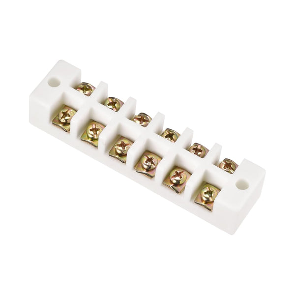 Porcelain Ceramic Terminal Block, Heat Resistance 6 Way Terminal for Wire Connector, Electrical Field - 96.5x23x20mm /1