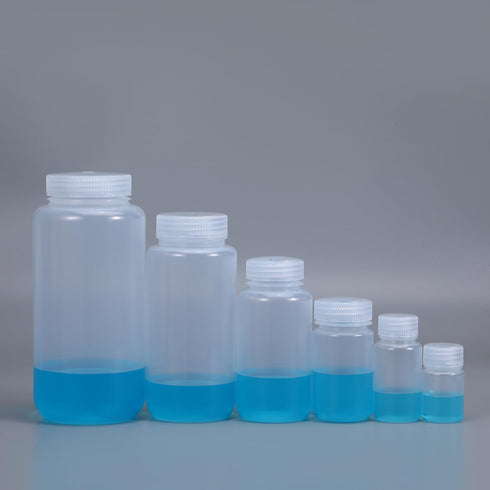 1 oz Wide Mouth Lab Reagent Bottle, Sealed Leak-proof Clear PP Chemical Container, Pill, Water Sample Bottle (5 Pcs)