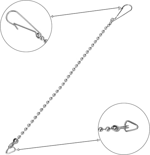 3 Pieces Toilet Flapper Chain Stainless Steel Universal Replacement with Hook and Ring
