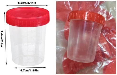 NentMent 6 Pack 4 oz Specimen Cups Disposable Urine Collection Containers with Leak Proof Lids Stool Sample Pee Cup