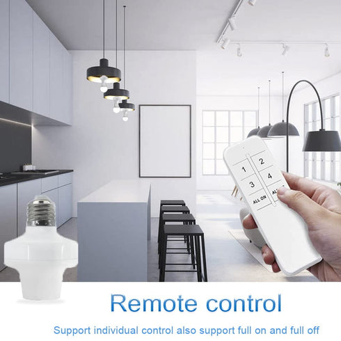 QIACHIP ZigBee Smart Light Socket Adapter E26 E27 Bulb Holder, Remote Control Compatible with Alexa Echo, Requires Hub
