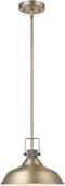GLOBE Electric 65475 1-Light Pendant Light Fixture, Matte Brass, Textured Socket, Dining