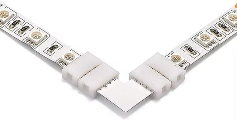 LED Connector, 10pcs L-Boards and 20pcs 4-pin Connection Clips for 4-pin Multi-Color 10mm LED Strip Lights