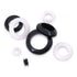 Glarks 200Pcs Black/White Round Rubber Grommet Assortment Kit - 9 Sizes for Electrical Wiring