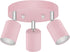3 GU10 Bulb Light Track Lighting Fixtures Ceiling, Pink Round Directional Spotlight Fixtures, Flush Mount Ceiling
