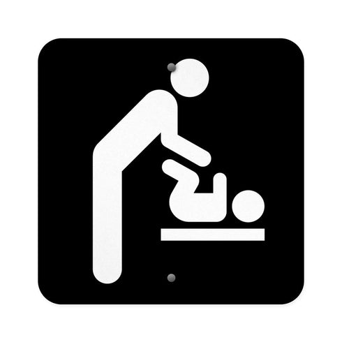 Fastasticdeals Aluminum Square Metal Sign Multiple Sizes Diaper Changing Table Male Public Service