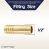 LTWFITTING Brass Barb Splicer Mender, 1/2-Inch ID Hose Fitting, Pack of 5
