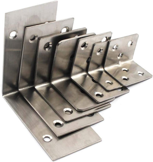 Zernnis (8 40x40x40mm Pieces) Angle Connector Corner Brackets Stainless Steel L Shape Brace Brackets for Wood Shelving
