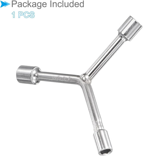 Y-Shaped 3 Way Socket Wrench, 8mm 10mm 12mm, 3-inch Length, CR-V Y-Type Hex Spanner Repair Tool, 1-Piece