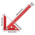 Aluminum Alloy Center Positioning Ruler, 45/90 Degree Positioning Ruler, Right Angle Positioning, Centerline Positioning, Multi-Function Arrow Ruler, High-Precision Metric Measuring Ruler,043R