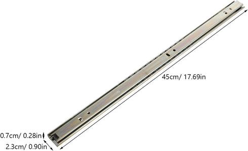 2PCS KOMBIUDA Heavy Duty Keyboard Drawer Slide Galvanized Ball Bearing Full Extension Rail for Bedside Cabinets
