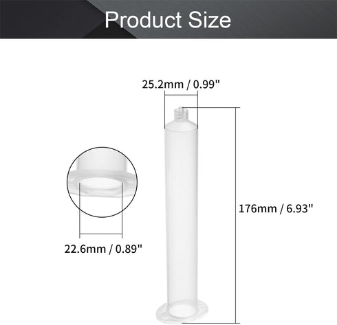Utoolmart Air Distribution Tube, Adhesive Syringes Tube Sleeve, Glue Liquid Cartridge Dispensing Syringe Barrel, 55cc Plastic Syringe Dispensing, with Piston, Transparent, 4 Pcs