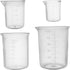 Plastic Graduated Beakers: Transparent Lab Measuring Cups in 50ml / 100ml / 150ml / 250ml Capacities