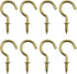 50Pcs Brass Plated Ceiling Hooks | 7/8 Inches Screw Hooks
