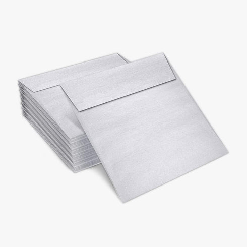 LUXPaper Square Invitation Envelopes, Peel & Press, 6" x 6", Silver Metallic, 80lb Text, 50 Qty