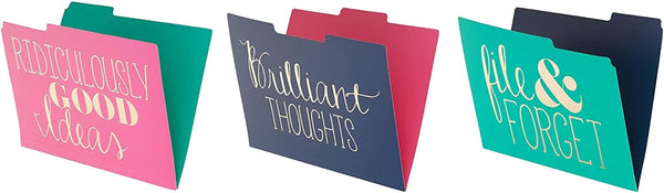 Roobee Gold Brilliant Thoughts - Decorative File Folders (Set of 9)