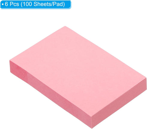 PATIKIL 2 x 3 Inch Sticky Notes, 6 Pack Self-Stick Note Pads, 100 Sheets/Pad, Bright Color for Office