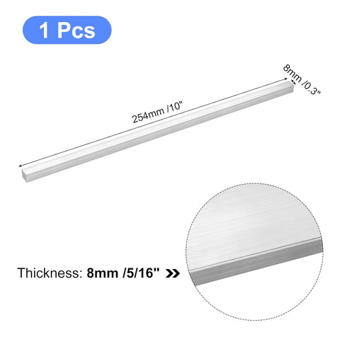 uxcell Square Aluminum Flat Bar, 5/16" Thick 0.3" Width 10" Length Square Aluminum Bar 6061 Aluminum Flat Plate, 8 x 8 x 254mm T6511 Solid New Mill Stock for Industrial Building